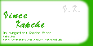 vince kapche business card